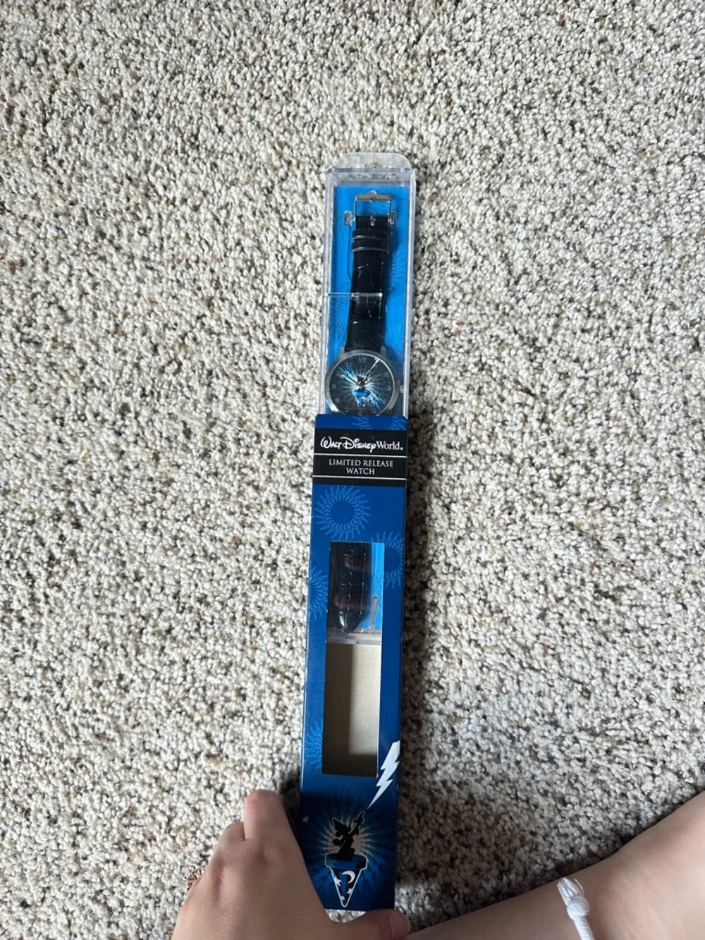 Disney Blue Graphic Dial Wristwatch with Black Strap